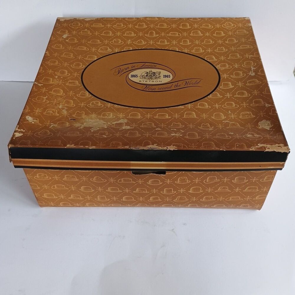 Vintage Stetson Cardboard Storage Hat Box With Ring (BOX ONLY)